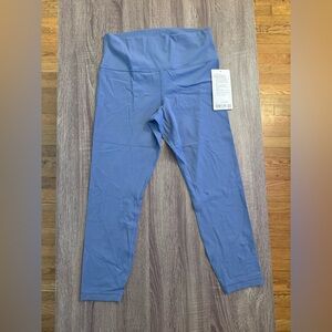 New with tags Lululemon Align high rise ribbed pant 25” Oasis Blue.Blue. Size 12